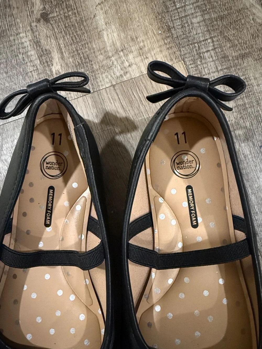 wonder nation Black Girls Dress Ballet Flats with Bow